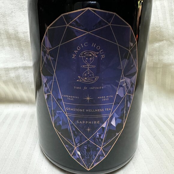 NEW! MAGIC HOUR SAPPHIRE WHITE TEA IN VIOLET GLASS APOTHECARY JAR 60-75 CUPS - Picture 5 of 6